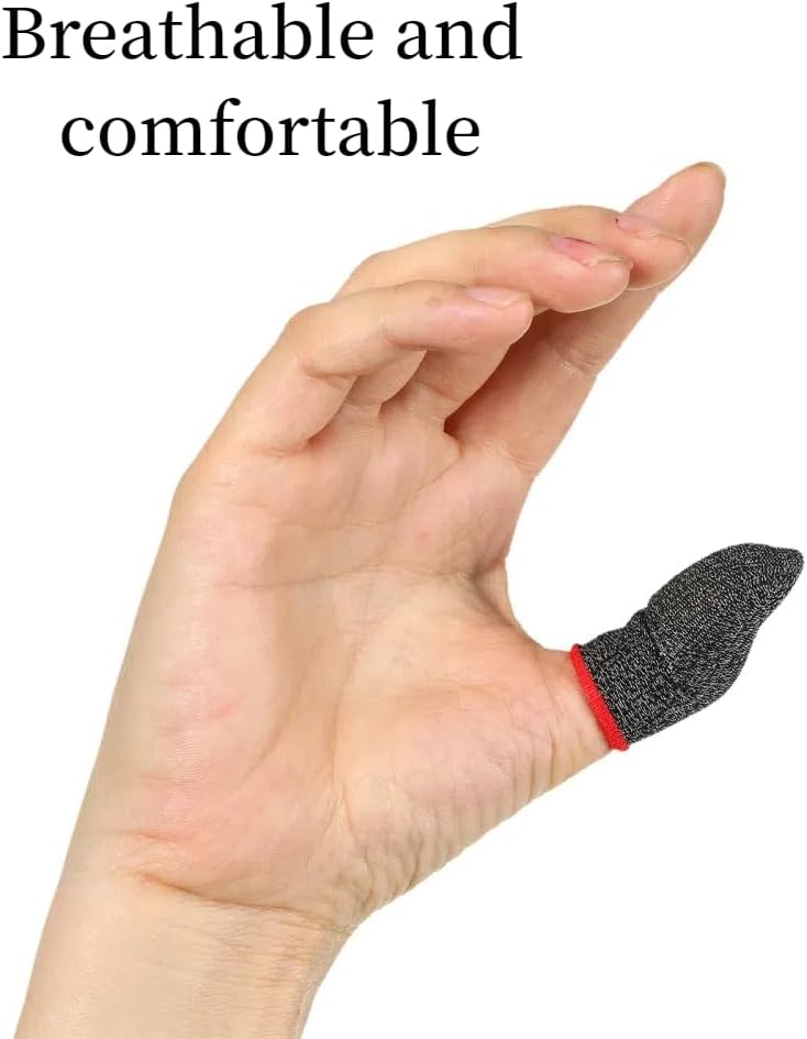 Vesslam 10 Pack Gaming Finger Sleeves, 0.3mm Silver Fiber dedales Gamer, Smooth Operation, Anti-Sweat, Extremely Thin,Maximum Touch Response,Comfortable fit, Fit Mobile Phone Tablet Devices - Image 5